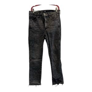 Gap 1968 Dark Grey cigarette Leg Jeans with Distressed Hem -size 8